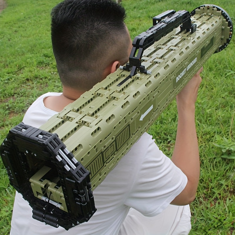 MOCK Building Block Gun Can Fire AT4 Rocket Launcher 1748 Particles Adult Technology Mechanical Series Assembly Building Blocks