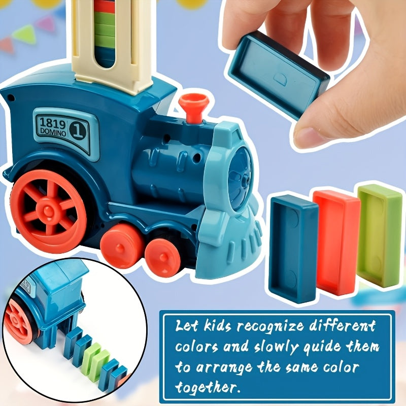 Fun And Educational Domino Electric Train Set - Creative Building Blocks for Endless Play! A Small Train Toy for Boys And Girls,