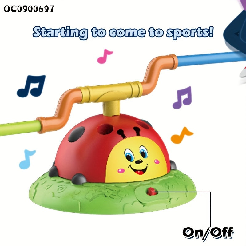 Electric Music Ring Toss Jumping Machine - Parent-Child Interactive Colorful Guppy Ball Toy with Music & Balance Training for Toddlers,