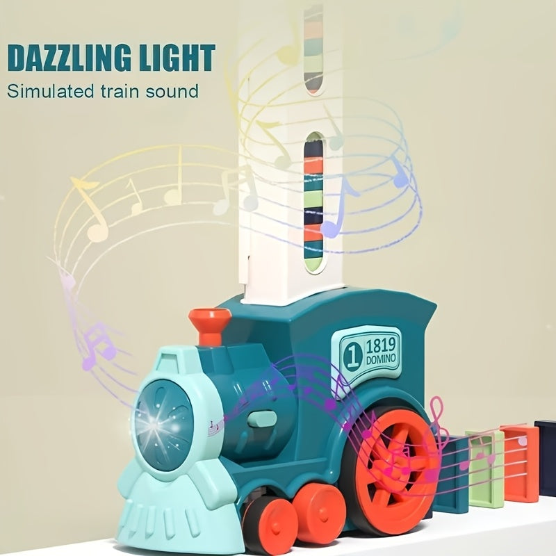 Fun And Educational Domino Electric Train Set - Creative Building Blocks for Endless Play! A Small Train Toy for Boys And Girls,