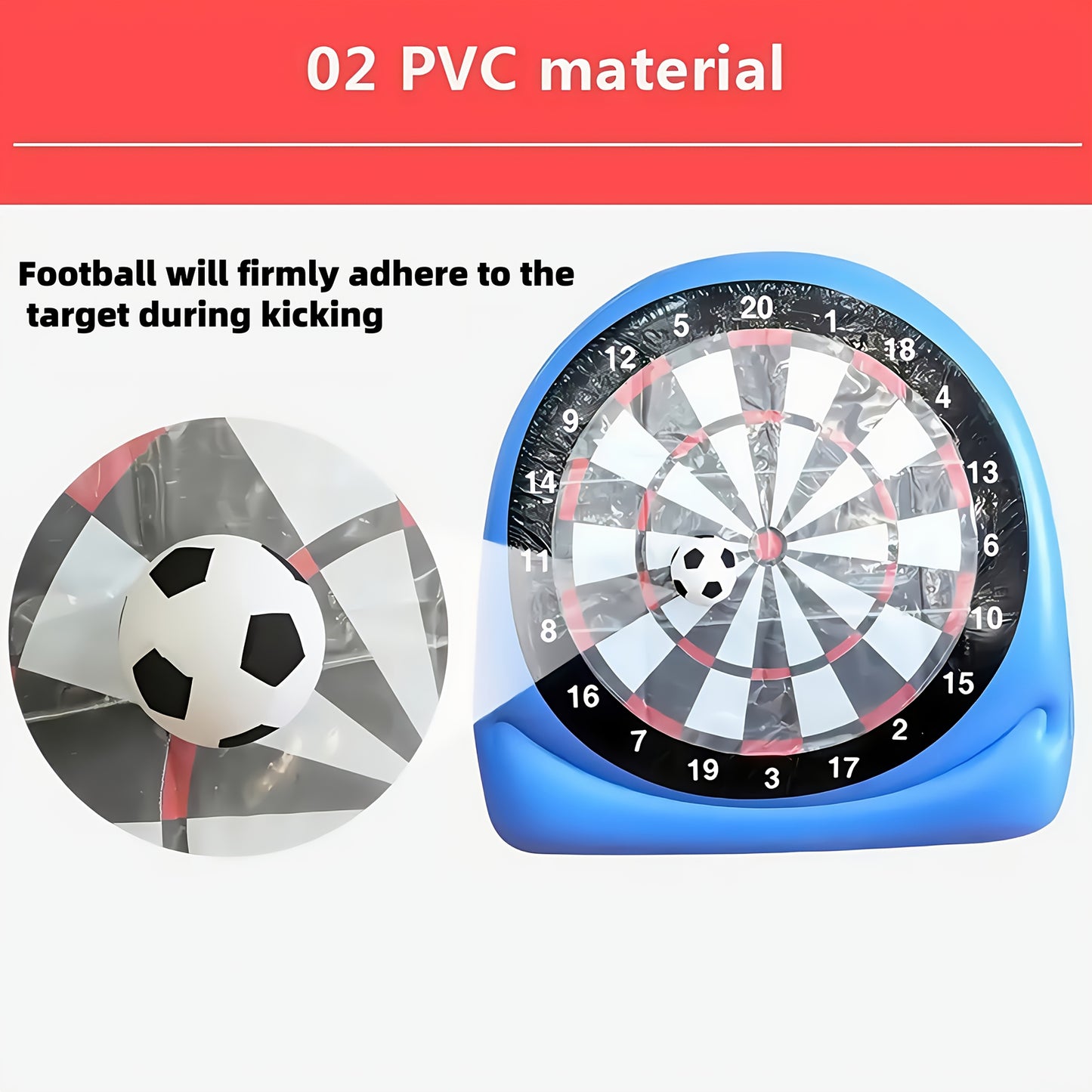 2025 Summer Sports & Outdoor Essentials - 1pc Inflatable Soccer Darts Board with 2 Footballs | Large Outdoor Kick Darts Target | Backyard Game for Adults & Indoor Fun