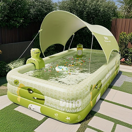 flatable swimming pool - made of durable PVC material, with a safe and non-toxic integratedLarge colored in design, it is a rectangular