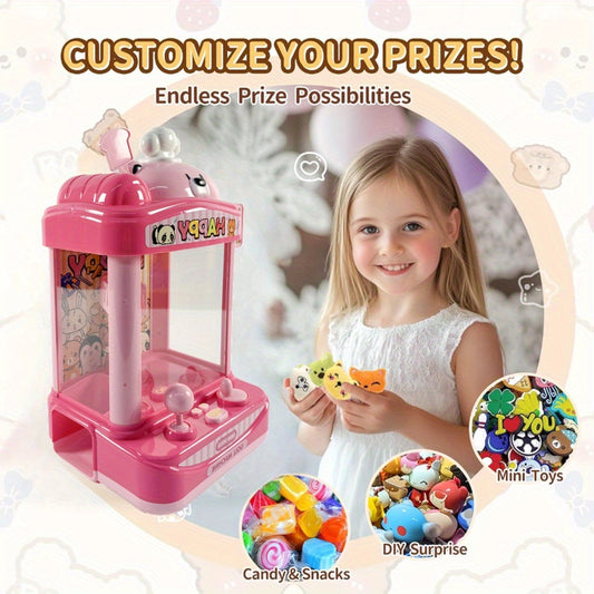Pink Bear Youngsters Claw Machine Toy - Suitable for Kids' Playroom and Family Entertainment with 12 Colorful Balls (Random Colors) USB Powered, Tabletop Arcade