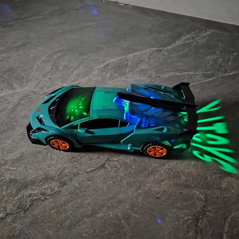 360° Rotating Toy Car with Omnidirectional Movement & Sound & Light Effects - Perfect for Nighttime Play, Ideal Christmas & Thanksgiving Gift