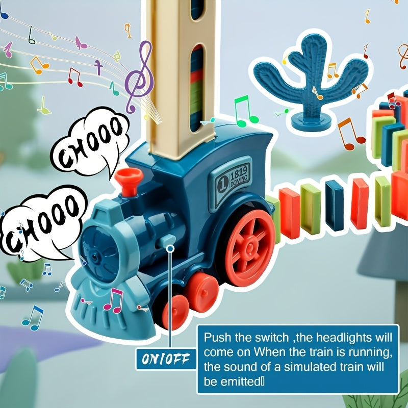 Fun And Educational Domino Electric Train Set - Creative Building Blocks for Endless Play! A Small Train Toy for Boys And Girls,