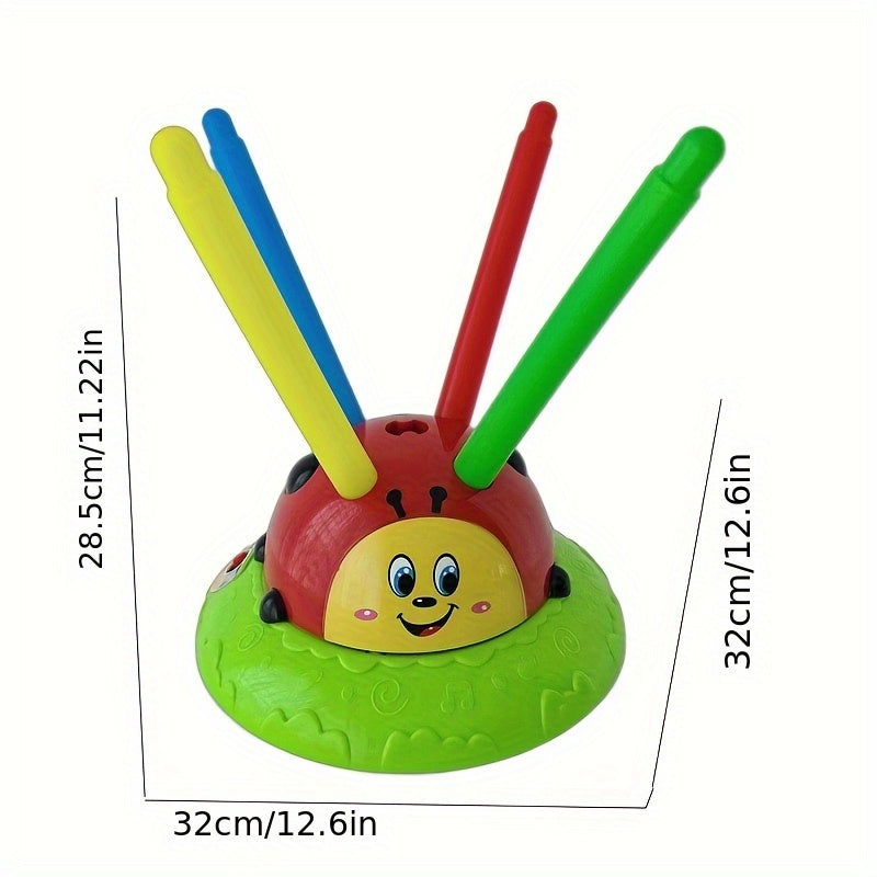 Electric Music Ring Toss Jumping Machine - Parent-Child Interactive Colorful Guppy Ball Toy with Music & Balance Training for Toddlers,