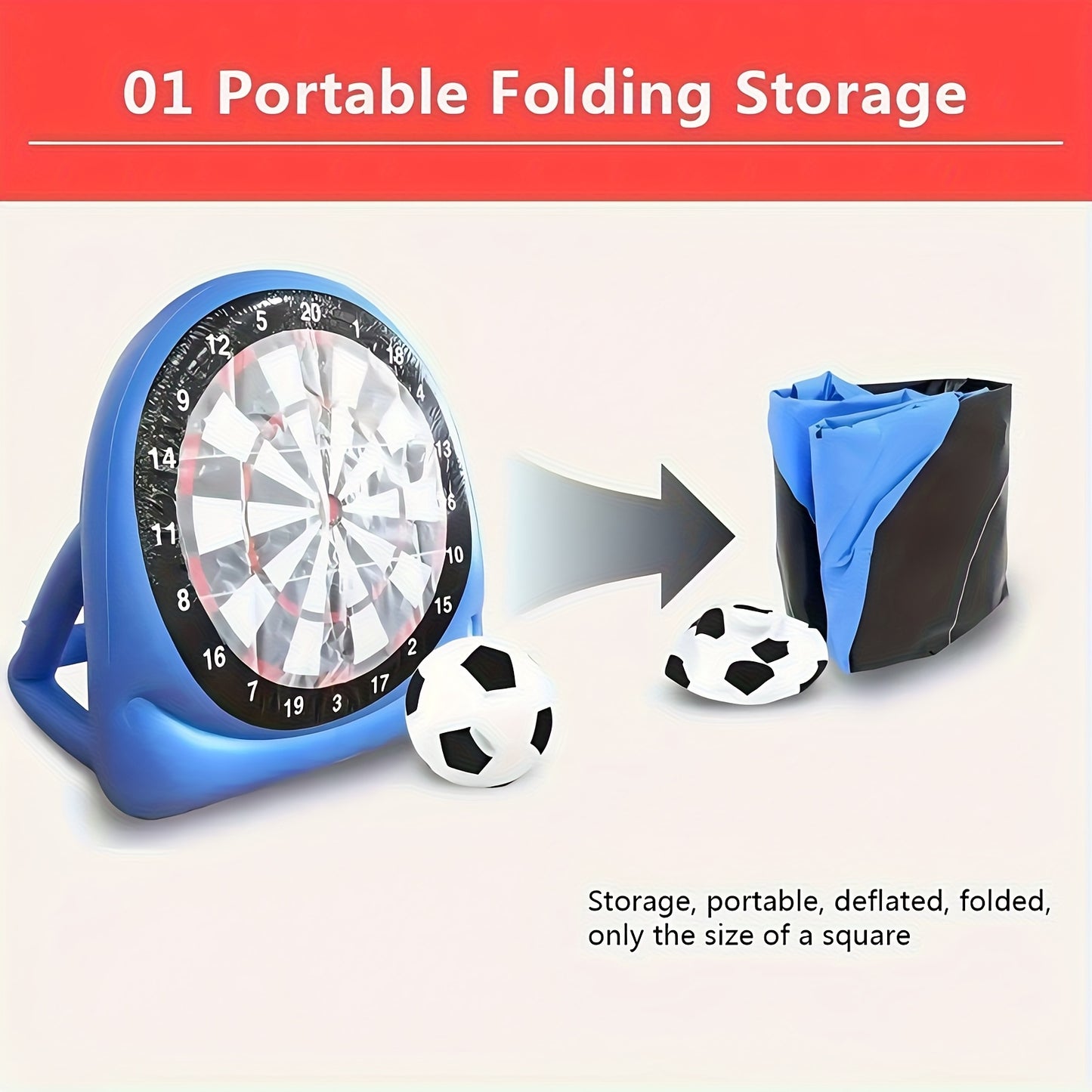 2025 Summer Sports & Outdoor Essentials - 1pc Inflatable Soccer Darts Board with 2 Footballs | Large Outdoor Kick Darts Target | Backyard Game for Adults & Indoor Fun