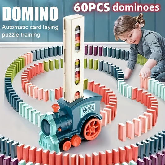 Fun And Educational Domino Electric Train Set - Creative Building Blocks for Endless Play! A Small Train Toy for Boys And Girls,
