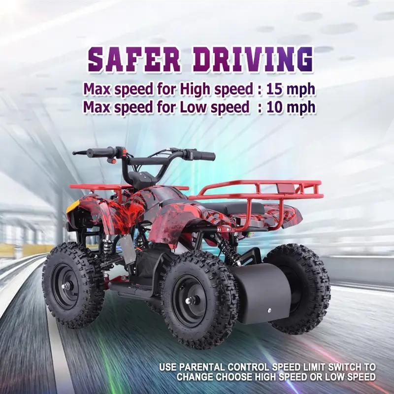Electric Dirt Quad, 36V Electric 4-Wheeler for Teens, X-Large Metal Frame, Speed Control, Suspension, Disc Brake, Charger I