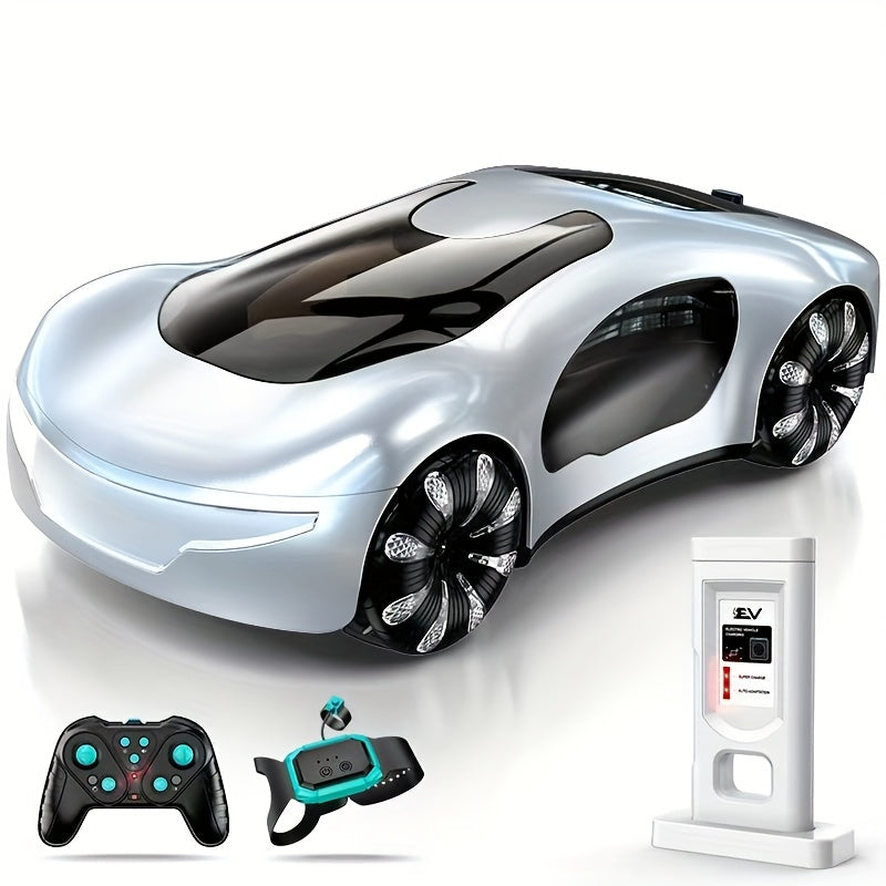 2.4GHz Wireless Gesture Control Drift Car with LED Lights & Music, 360° Rotating & Lateral Drift, USB Rechargeable Battery-Powered Remote Control Toy Car for Boys &