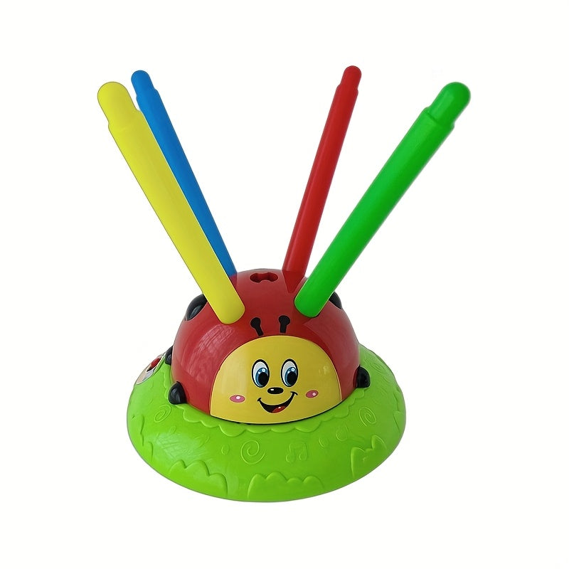 Electric Music Ring Toss Jumping Machine - Parent-Child Interactive Colorful Guppy Ball Toy with Music & Balance Training for Toddlers,