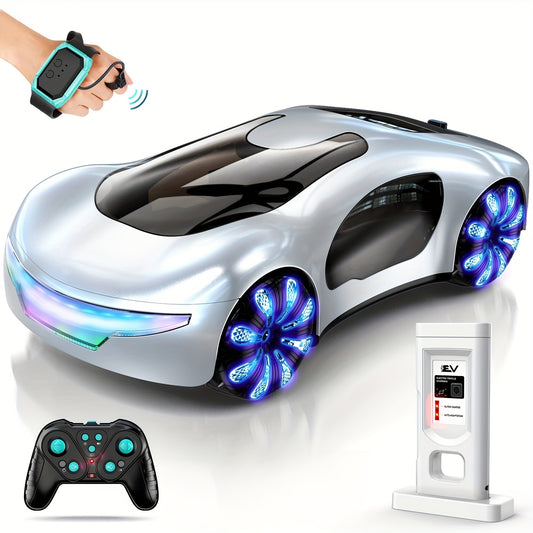 2.4GHz Wireless Gesture Control Drift Car with LED Lights & Music, 360° Rotating & Lateral Drift, USB Rechargeable Battery-Powered Remote Control Toy Car for Boys &