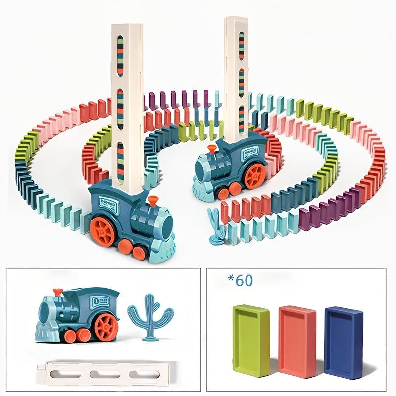 Fun And Educational Domino Electric Train Set - Creative Building Blocks for Endless Play! A Small Train Toy for Boys And Girls,