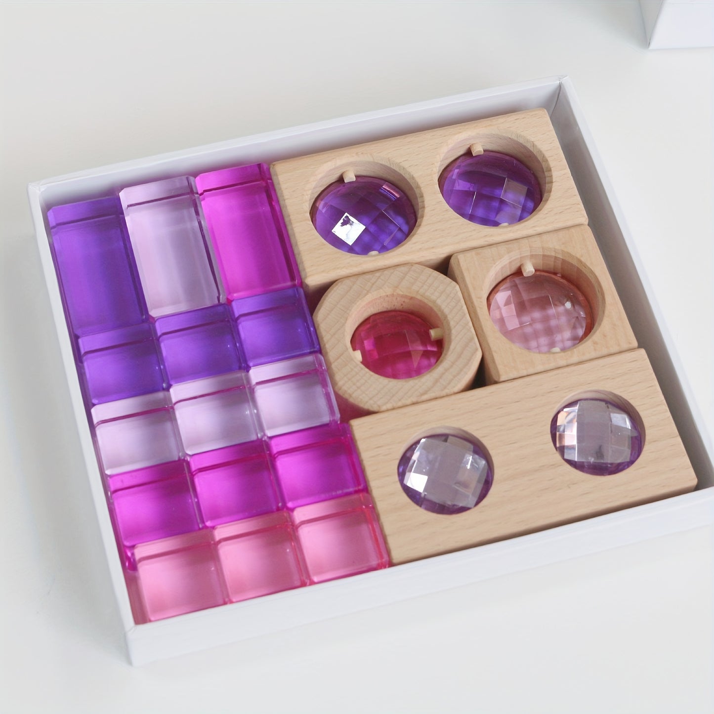 Colorful Acrylic Light & Shadow Building Blocks Set - Perfect for Ages 3+ |