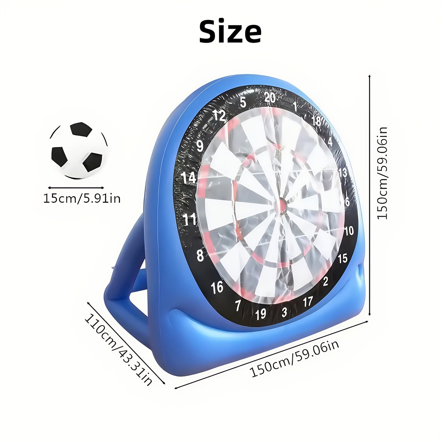 2025 Summer Sports & Outdoor Essentials - 1pc Inflatable Soccer Darts Board with 2 Footballs | Large Outdoor Kick Darts Target | Backyard Game for Adults & Indoor Fun