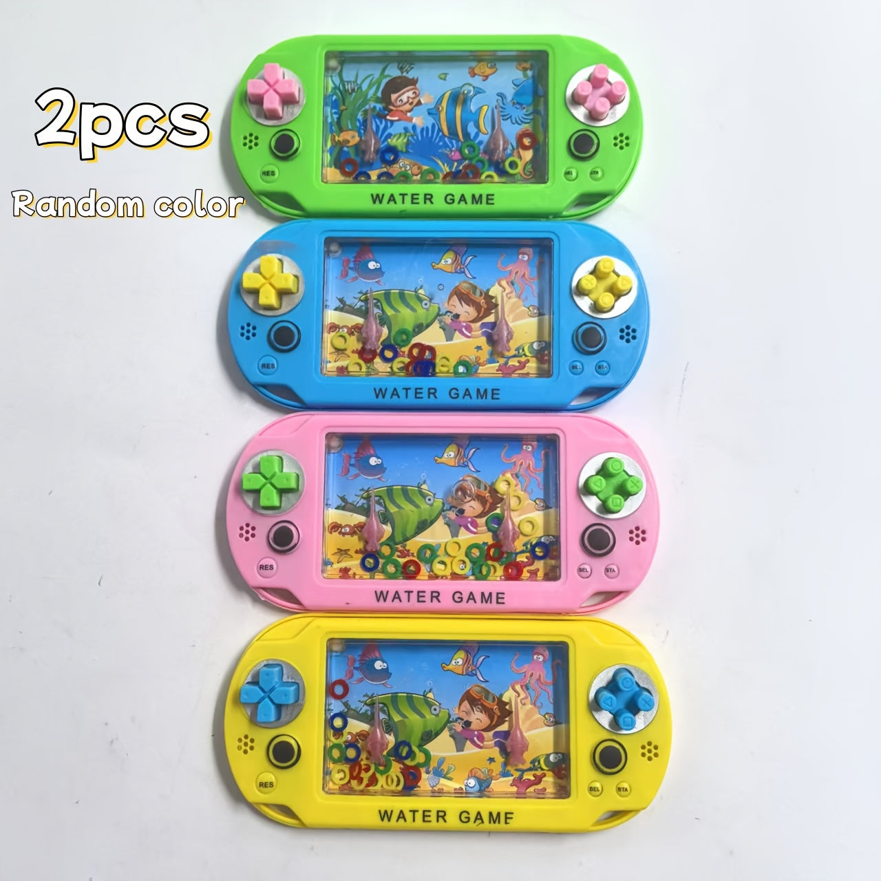 2pcs Handheld Hoop Game 2pcs Mini Handheld Hoop Game Machine | Ocean Water Toy, Classic Educational Toy,
