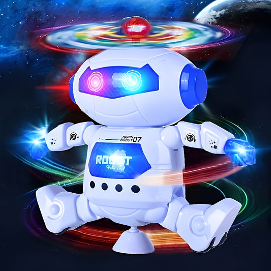 1pc Dancing Robot Toy for Kids with LED Lights and Music, 360-Degree Rotating Action, Ideal Gift for Boys and Girls,