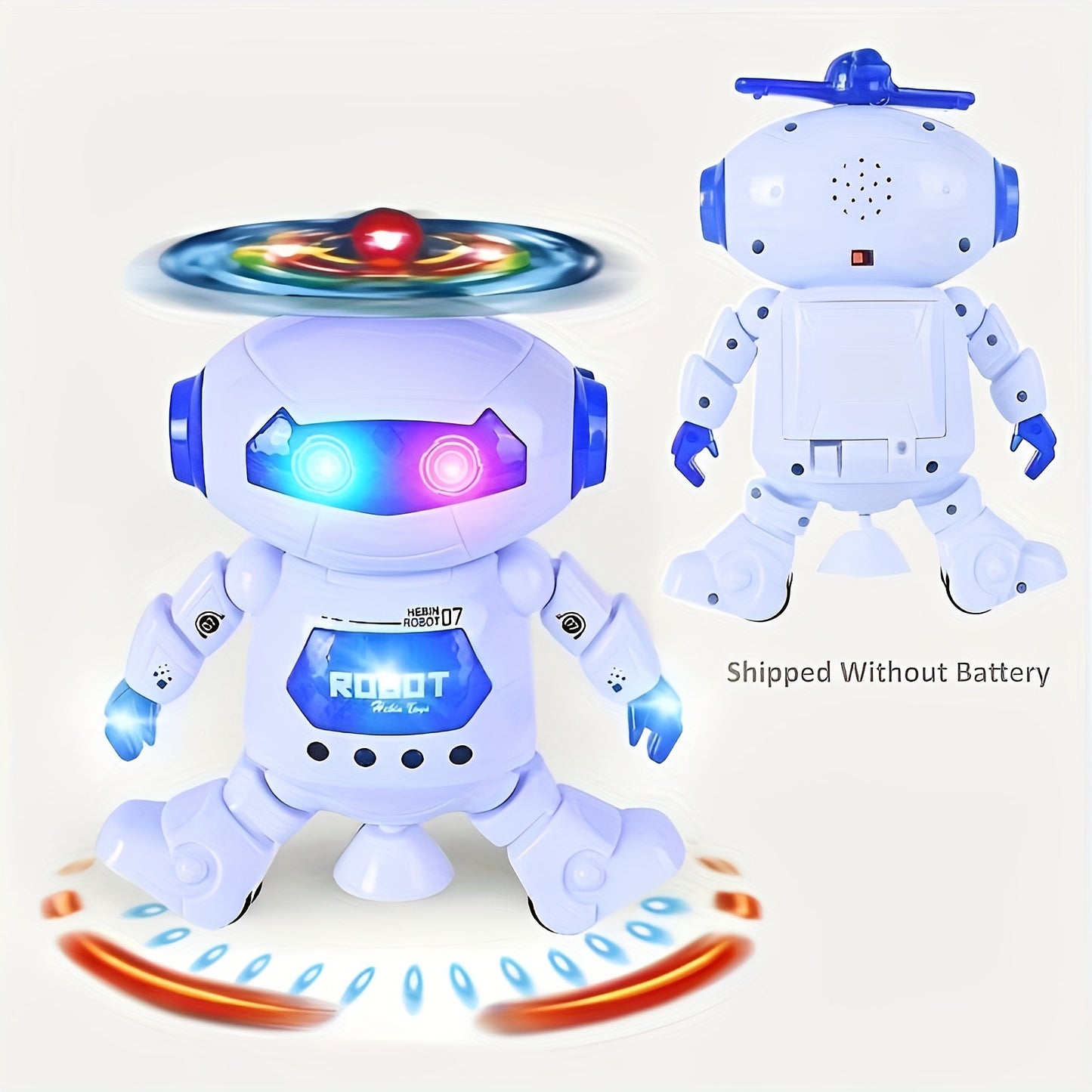 1pc Dancing Robot Toy for Kids with LED Lights and Music, 360-Degree Rotating Action, Ideal Gift for Boys and Girls,