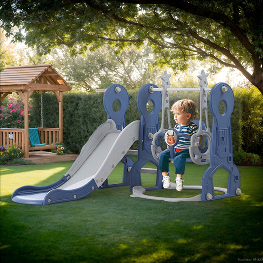 4 In 1 Kids Swing And Slide, Indoor Outdoor Playground For Children Baby Swing Set With Slide