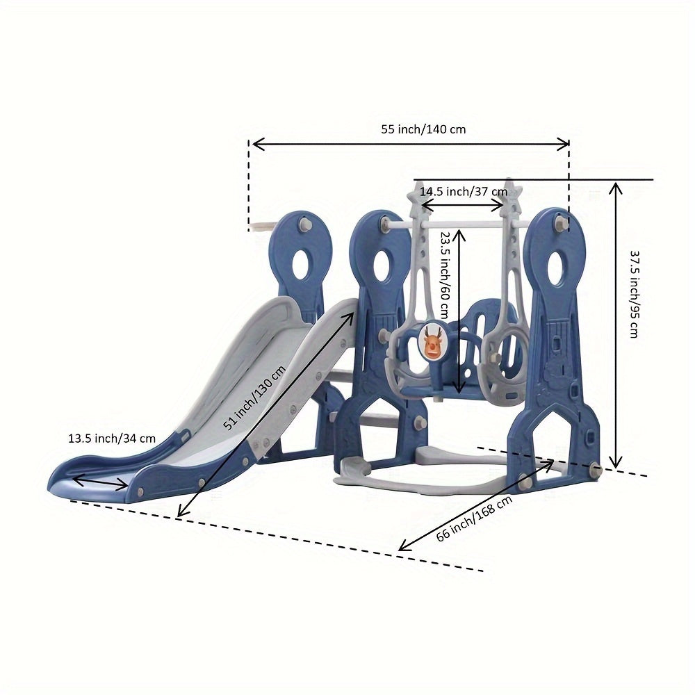4 In 1 Kids Swing And Slide, Indoor Outdoor Playground For Children Baby Swing Set With Slide