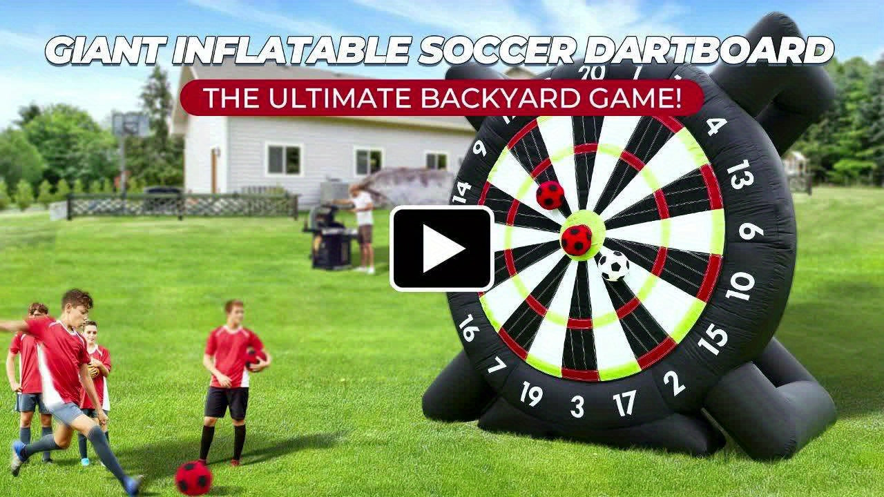 10ft Giant Inflatable Game Dart Board with 8pcs Ball & Air Pump - Outdoor Inflatable Soccer Darts Board for Adult & Kid - Soccer Sport Kick Dartboard,
