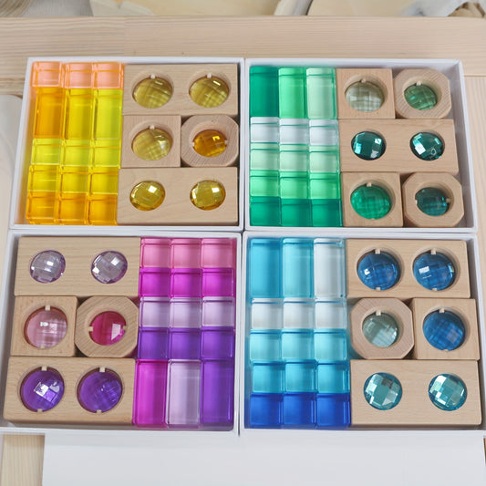 Colorful Acrylic Light & Shadow Building Blocks Set - Perfect for Ages 3+ |