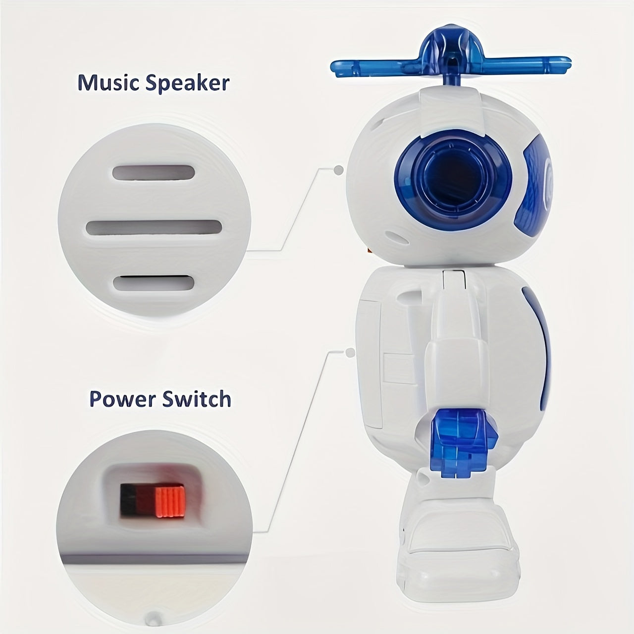 1pc Dancing Robot Toy for Kids with LED Lights and Music, 360-Degree Rotating Action, Ideal Gift for Boys and Girls,