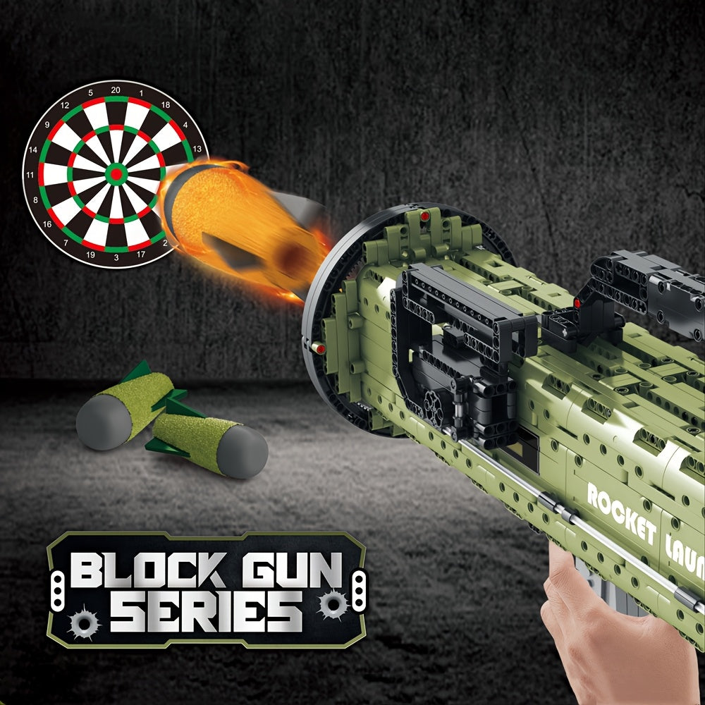 MOCK Building Block Gun Can Fire AT4 Rocket Launcher 1748 Particles Adult Technology Mechanical Series Assembly Building Blocks