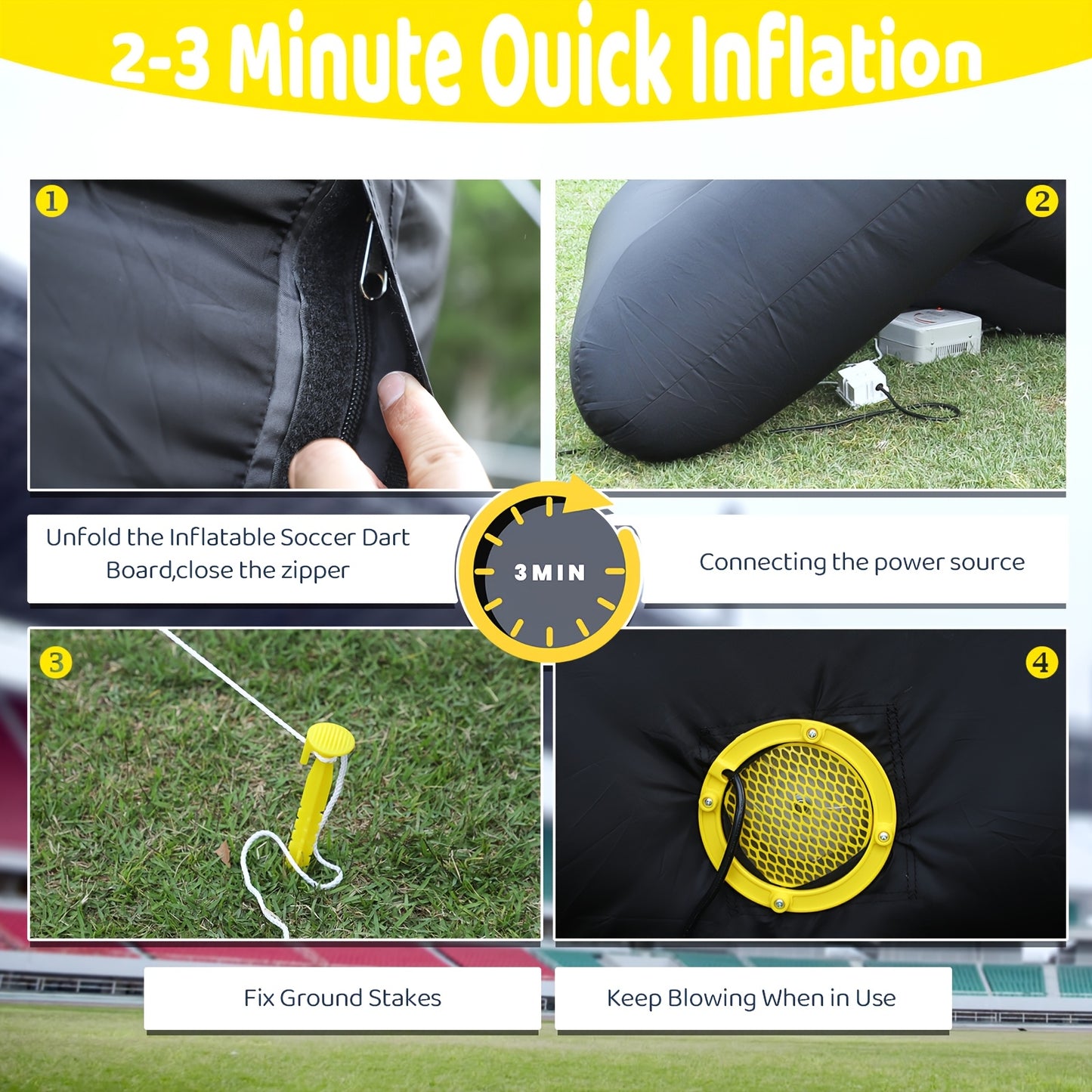 10ft Giant Inflatable Game Dart Board with 8pcs Ball & Air Pump - Outdoor Inflatable Soccer Darts Board for Adult & Kid - Soccer Sport Kick Dartboard,