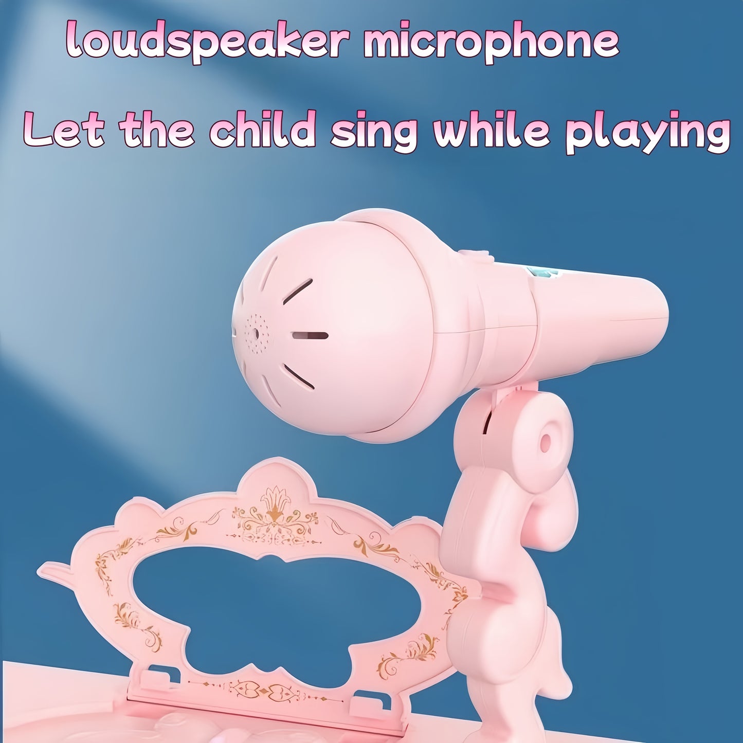 1pc Pink Electronic Piano for Youngsters, Multifunctional Musical Instrument with Microphone, Battery Powered ABS Material, Ideal Gift for Boys and Girls