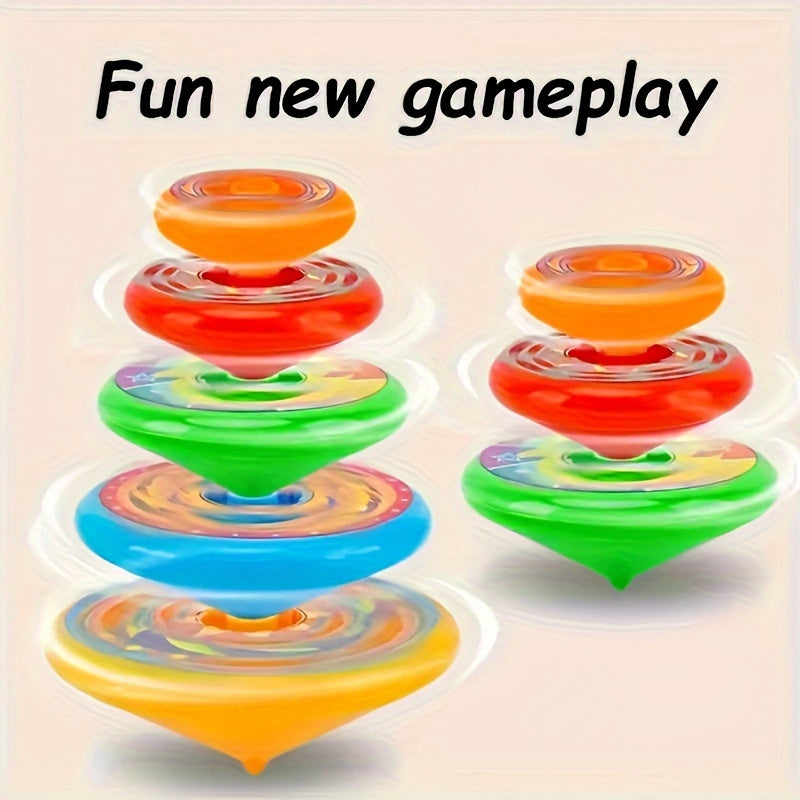 5pcs Colorful Spinning Multi-layer Spinning Toy to Play And Battle, Stackable Spinning Toys suitable for multi person interaction of novel tops,