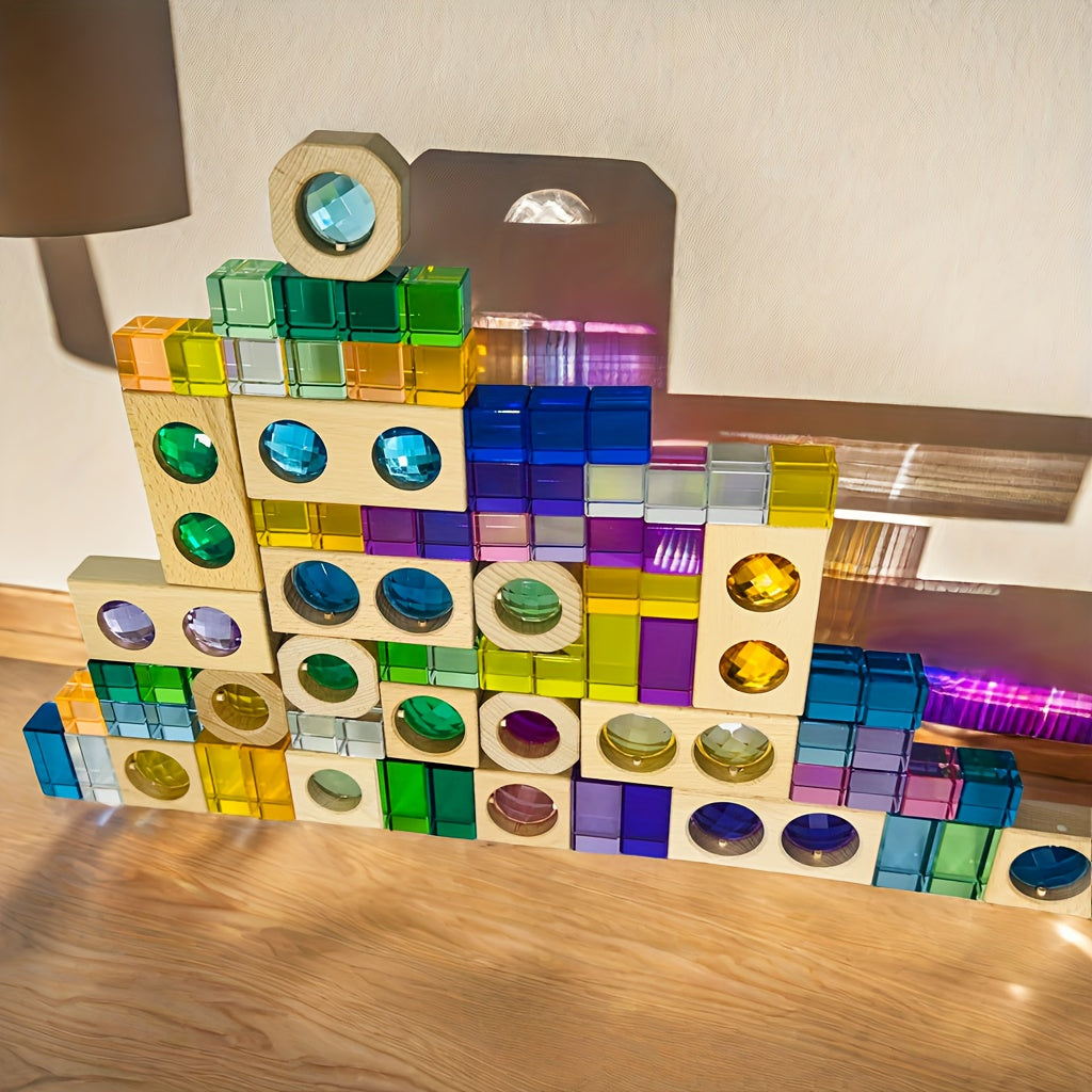 Colorful Acrylic Light & Shadow Building Blocks Set - Perfect for Ages 3+ |