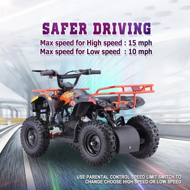 Electric Dirt Quad, 36V Electric 4-Wheeler for Teens, X-Large Metal Frame, Speed Control, Suspension, Disc Brake, Charger I