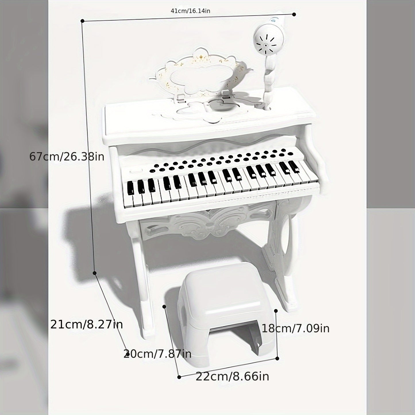 1pc Pink Electronic Piano for Youngsters, Multifunctional Musical Instrument with Microphone, Battery Powered ABS Material, Ideal Gift for Boys and Girls