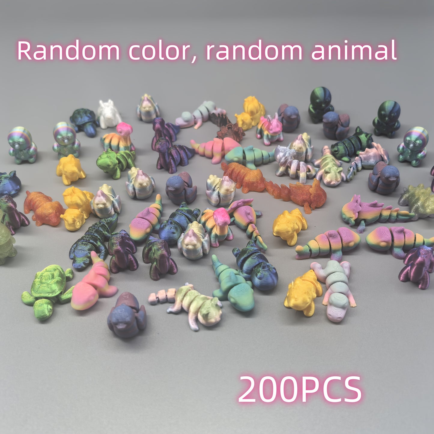 200pcs 3D Printed Animal Kingdom, a Creatively Designed Animal World Featuring Unique Styles And Various Types of Animals, Suitable for Room Decor