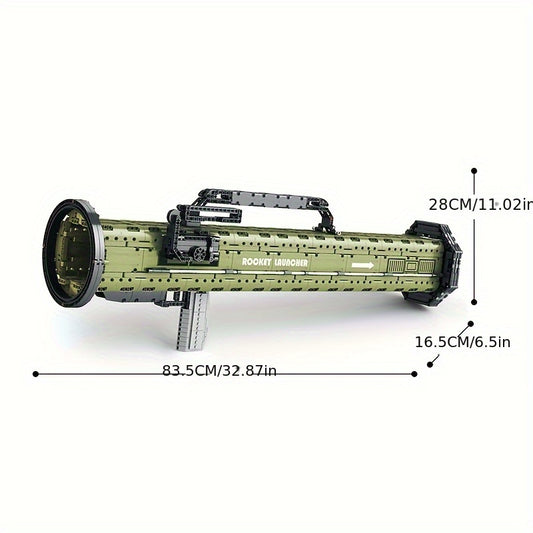 MOCK Building Block Gun Can Fire AT4 Rocket Launcher 1748 Particles Adult Technology Mechanical Series Assembly Building Blocks