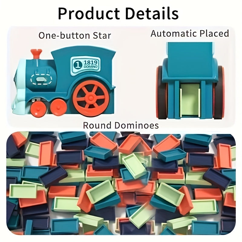 Fun And Educational Domino Electric Train Set - Creative Building Blocks for Endless Play! A Small Train Toy for Boys And Girls,